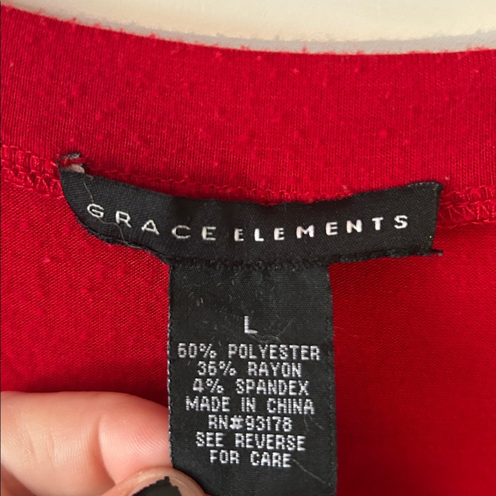 Grace elements Vibrant Red Tunic Top - image 2